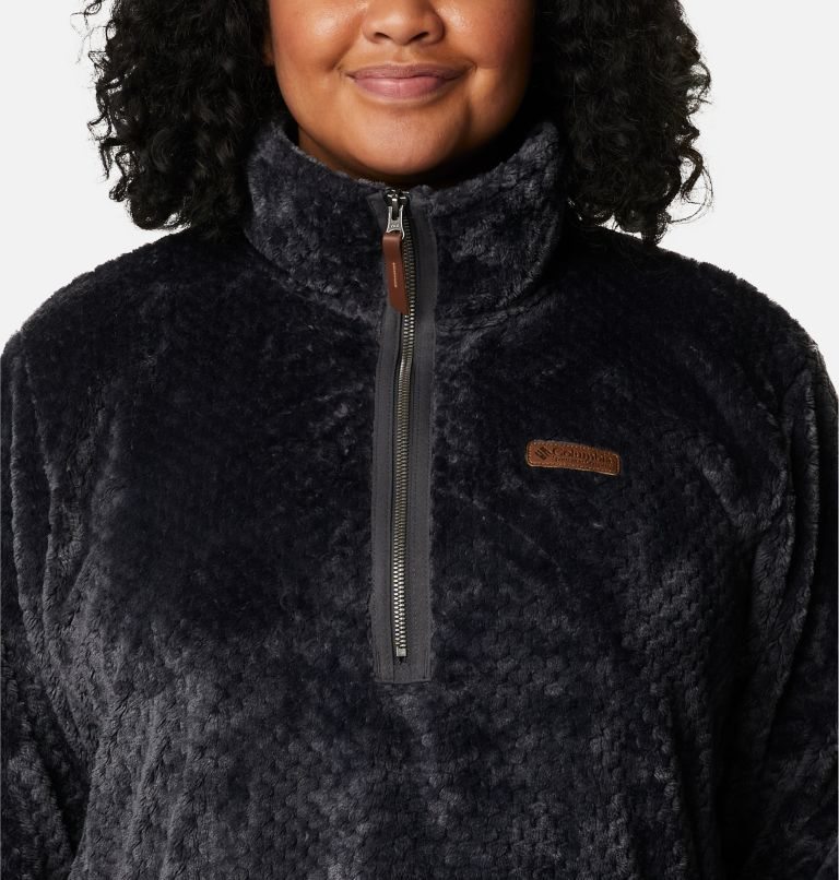 Columbia Fireside Quarter Zip Sherpa Fleece Gensere Dame Svarte | Plus Size 35480I